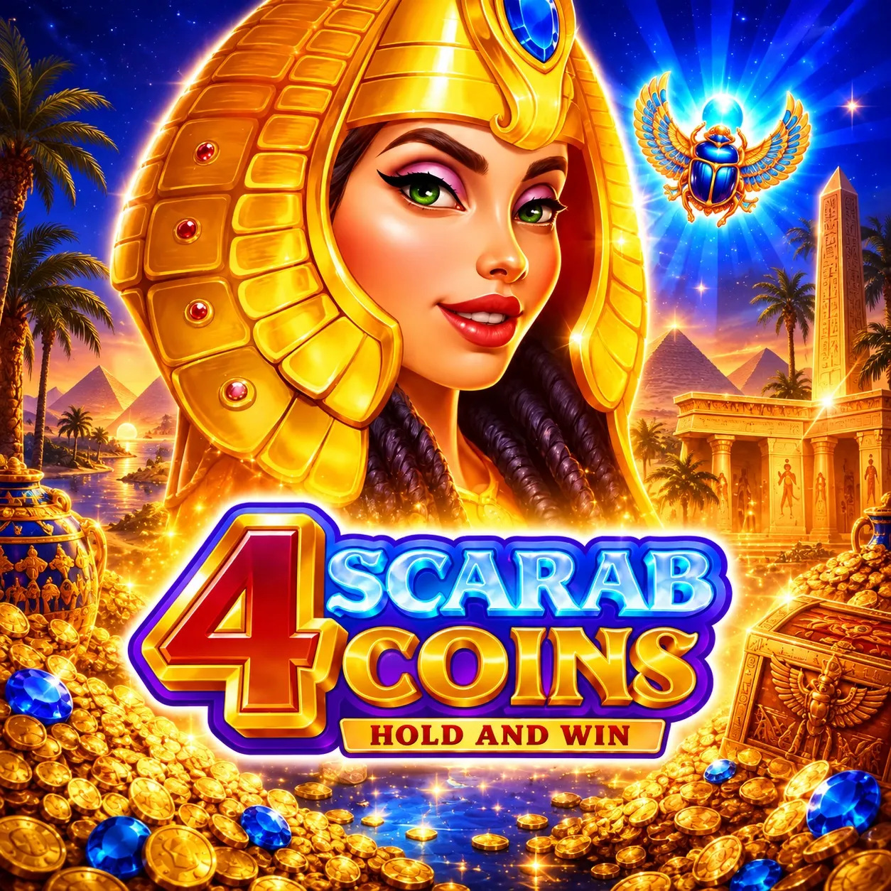 4 scarab coins