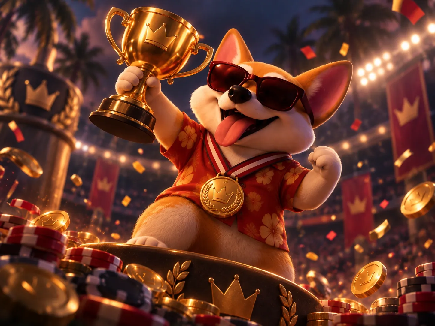 Corgi Champion Trophy Victory Celebration