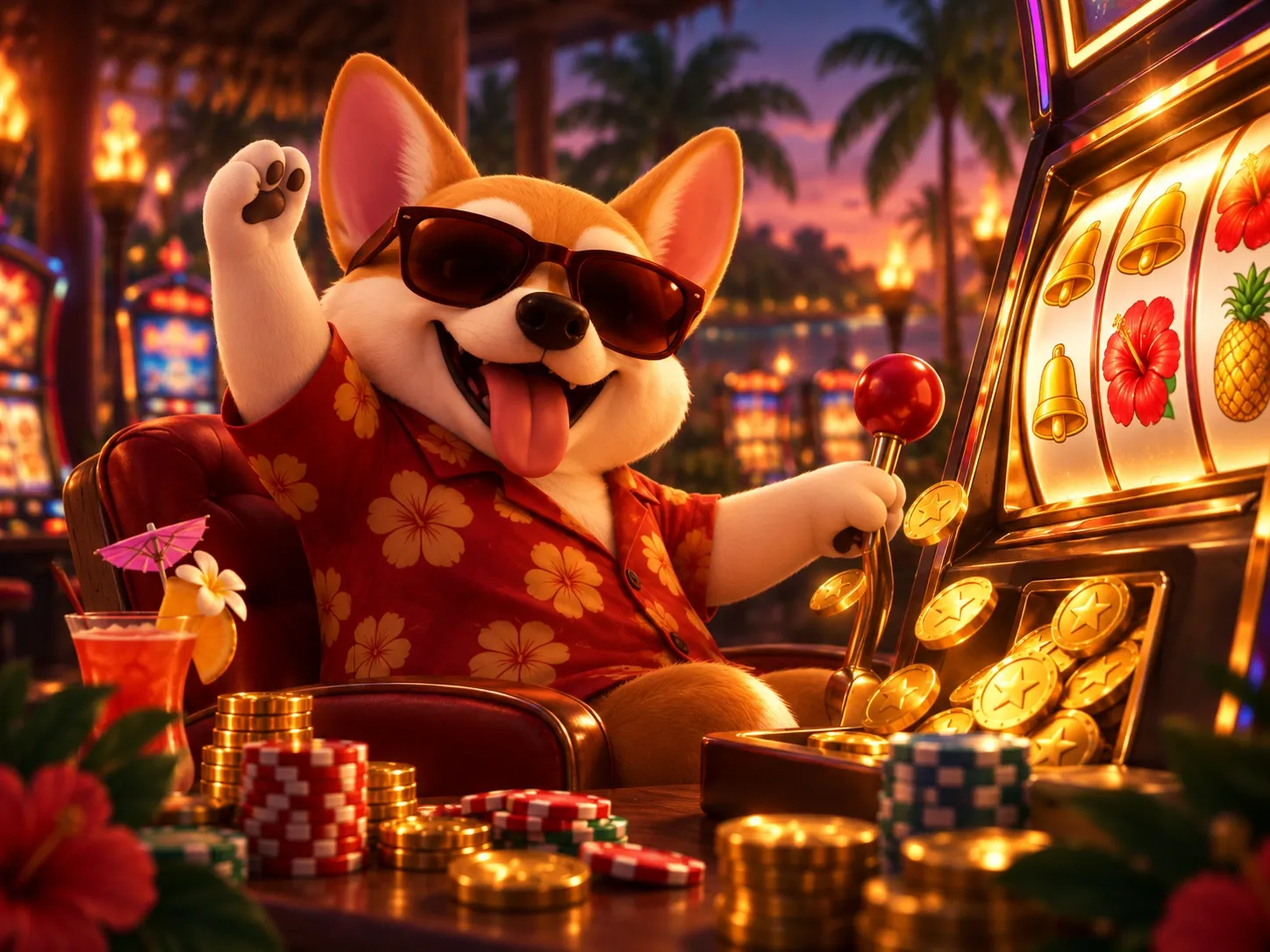 Corgi Tropical Slot Jackpot Adventure